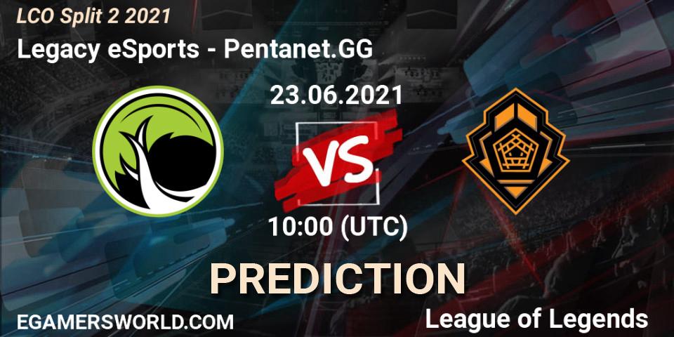 Pronósticos Legacy eSports - Pentanet.GG. 23.06.21. LCO Split 2 2021 - LoL