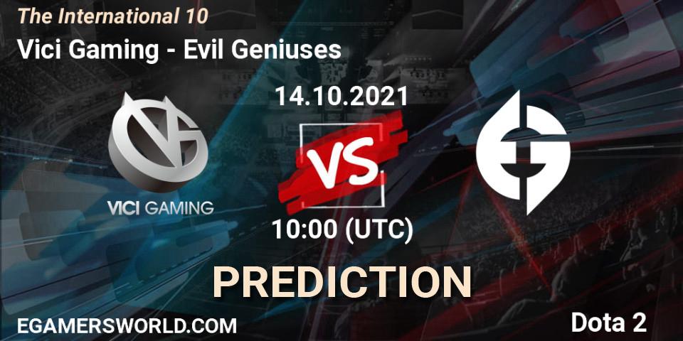 Pronósticos Vici Gaming - Evil Geniuses. 14.10.21. The Internationa 2021 - Dota 2