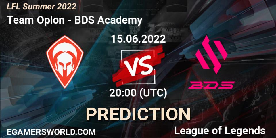 Pronósticos Team Oplon - BDS Academy. 15.06.2022 at 20:00. LFL Summer 2022 - LoL