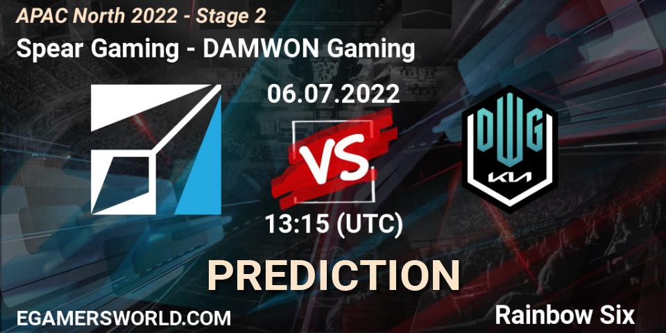 Pronósticos Spear Gaming - DAMWON Gaming. 06.07.2022 at 13:15. APAC North 2022 - Stage 2 - Rainbow Six