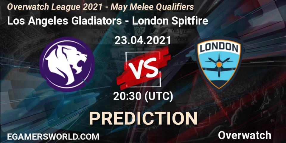 Pronósticos Los Angeles Gladiators - London Spitfire. 23.04.21. Overwatch League 2021 - May Melee Qualifiers - Overwatch