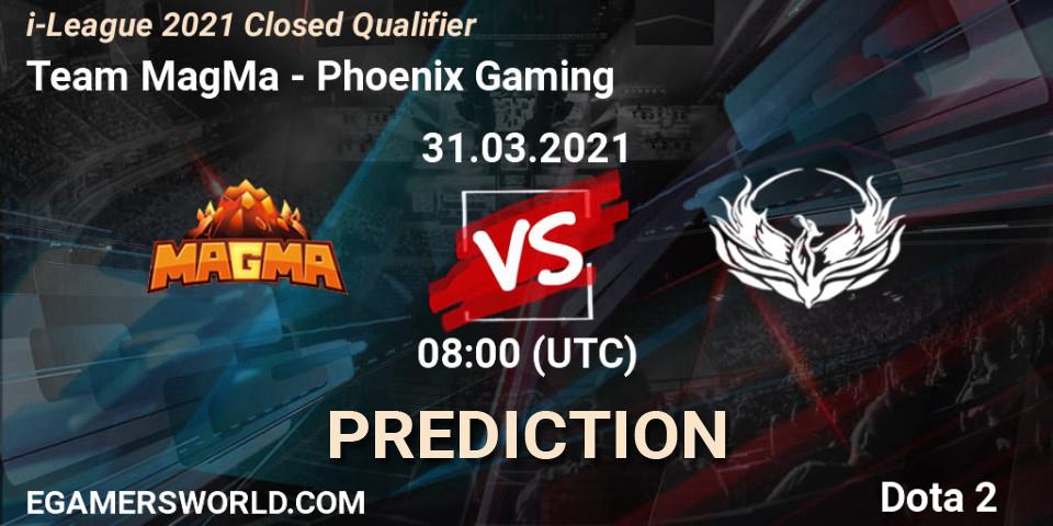 Pronósticos Team MagMa - Phoenix Gaming. 31.03.2021 at 08:05. i-League 2021 Closed Qualifier - Dota 2
