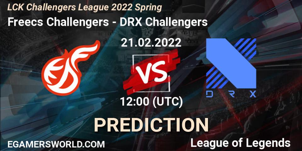 Pronósticos Freecs Challengers - DRX Challengers. 21.02.2022 at 12:00. LCK Challengers League 2022 Spring - LoL