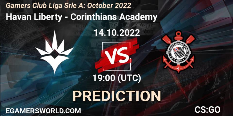 Pronósticos Havan Liberty - Corinthians Academy. 14.10.22. Gamers Club Liga Série A: October 2022 - CS2 (CS:GO)
