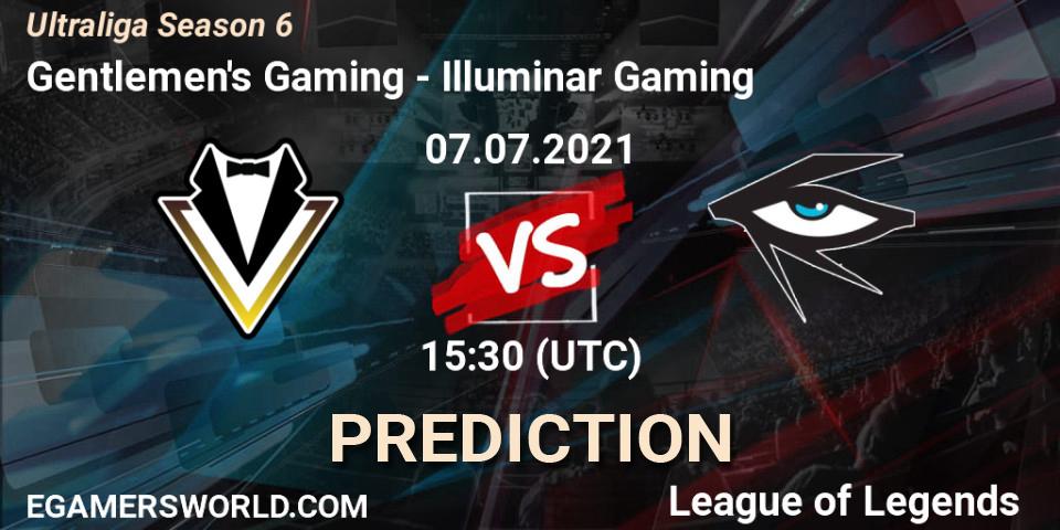 Pronósticos Gentlemen's Gaming - Illuminar Gaming. 07.07.2021 at 15:30. Ultraliga Season 6 - LoL