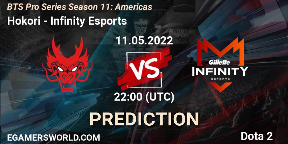 Pronósticos Hokori - Infinity Esports. 11.05.2022 at 22:06. BTS Pro Series Season 11: Americas - Dota 2
