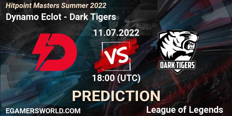 Pronósticos Dynamo Eclot - Dark Tigers. 11.07.2022 at 18:10. Hitpoint Masters Summer 2022 - LoL