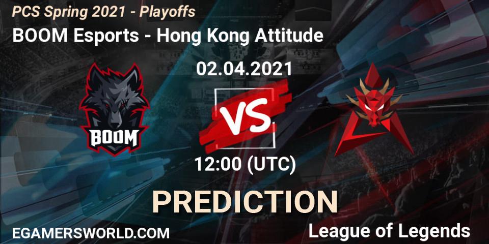Pronósticos BOOM Esports - Hong Kong Attitude. 02.04.2021 at 11:30. PCS Spring 2021 - Playoffs - LoL