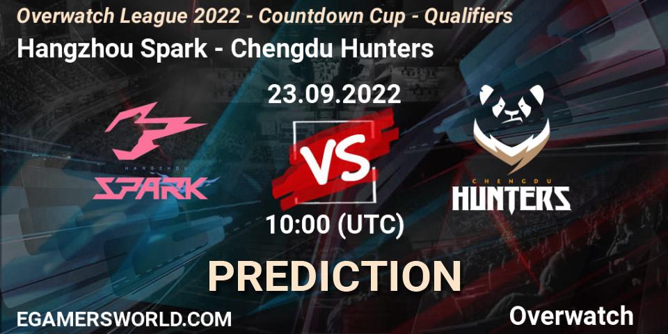 Pronósticos Hangzhou Spark - Chengdu Hunters. 23.09.2022 at 10:00. Overwatch League 2022 - Countdown Cup - Qualifiers - Overwatch