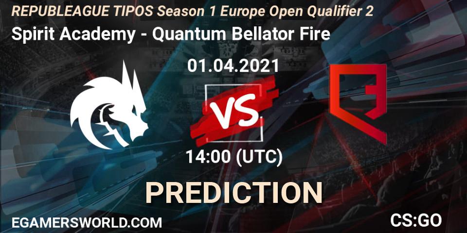 Pronósticos Spirit Academy - Quantum Bellator Fire. 01.04.21. REPUBLEAGUE TIPOS Season 1 Europe Open Qualifier 2 - CS2 (CS:GO)