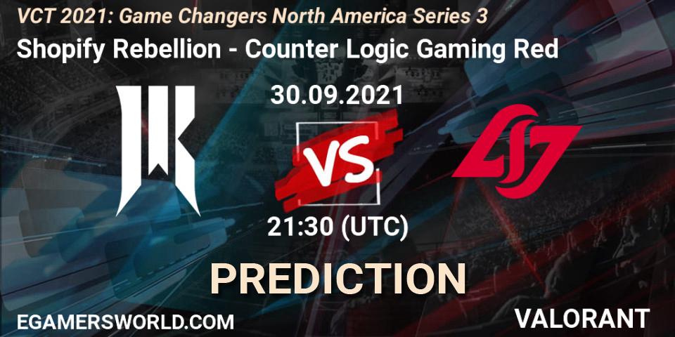 Pronósticos Shopify Rebellion - Counter Logic Gaming Red. 30.09.2021 at 21:30. VCT 2021: Game Changers North America Series 3 - VALORANT