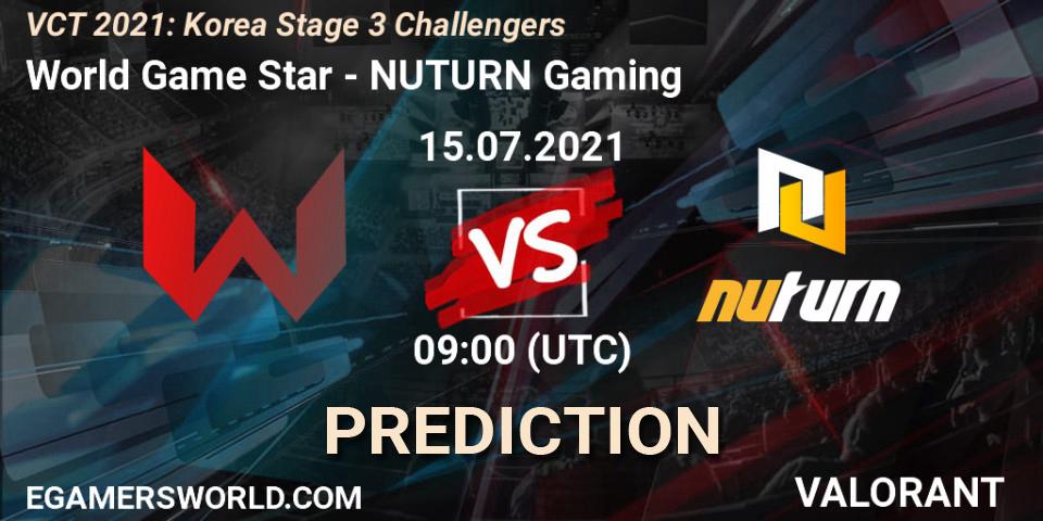 Pronósticos World Game Star - NUTURN Gaming. 15.07.2021 at 09:00. VCT 2021: Korea Stage 3 Challengers - VALORANT