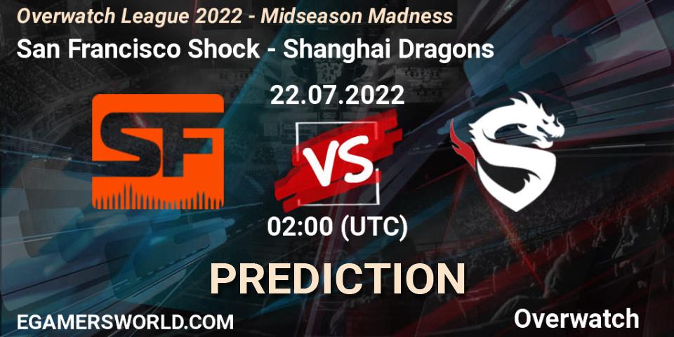 Pronósticos San Francisco Shock - Shanghai Dragons. 22.07.2022 at 05:00. Overwatch League 2022 - Midseason Madness - Overwatch