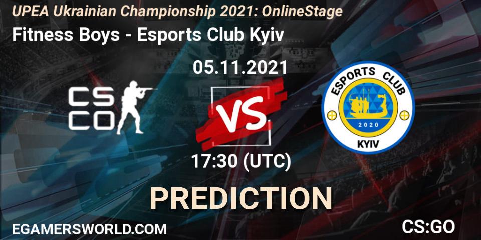 Pronósticos Fitness Boys - Esports Club Kyiv. 05.11.2021 at 17:30. UPEA Ukrainian Championship 2021: Online Stage - Counter-Strike (CS2)
