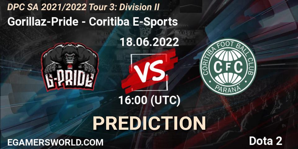 Pronósticos Gorillaz-Pride - Coritiba E-Sports. 18.06.22. DPC SA 2021/2022 Tour 3: Division II - Dota 2