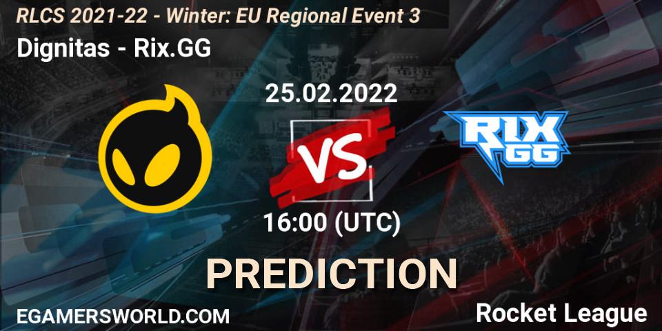 Pronósticos Dignitas - Rix.GG. 25.02.2022 at 16:00. RLCS 2021-22 - Winter: EU Regional Event 3 - Rocket League