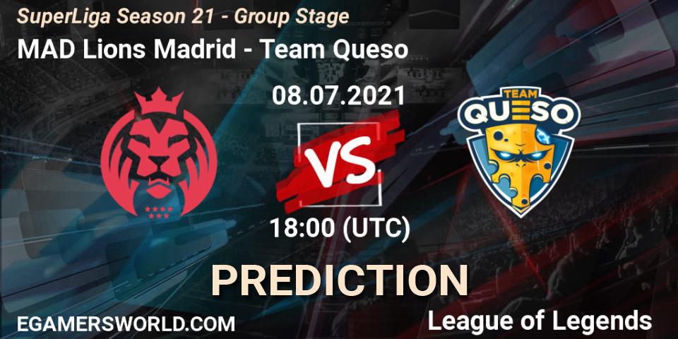 Pronósticos MAD Lions Madrid - Team Queso. 08.07.21. SuperLiga Season 21 - Group Stage - LoL