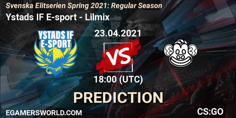 Pronósticos Ystads IF E-sport - Lilmix. 23.04.2021 at 18:00. Svenska Elitserien Spring 2021: Regular Season - Counter-Strike (CS2)
