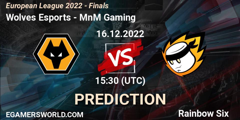 Pronósticos Wolves Esports - MnM Gaming. 16.12.22. European League 2022 - Finals - Rainbow Six