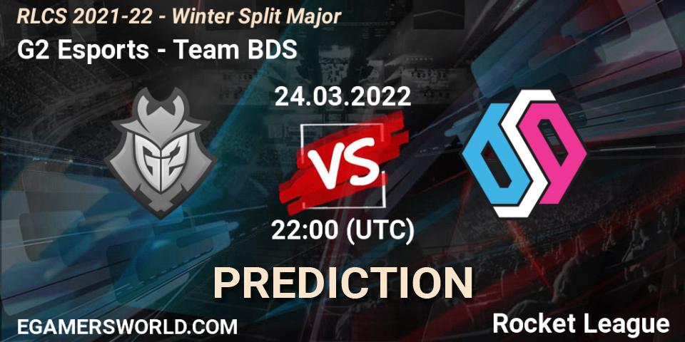 Pronósticos G2 Esports - Team BDS. 24.03.2022 at 22:00. RLCS 2021-22 - Winter Split Major - Rocket League