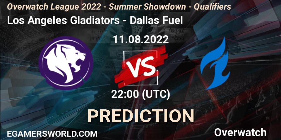 Pronósticos Los Angeles Gladiators - Dallas Fuel. 11.08.22. Overwatch League 2022 - Summer Showdown - Qualifiers - Overwatch