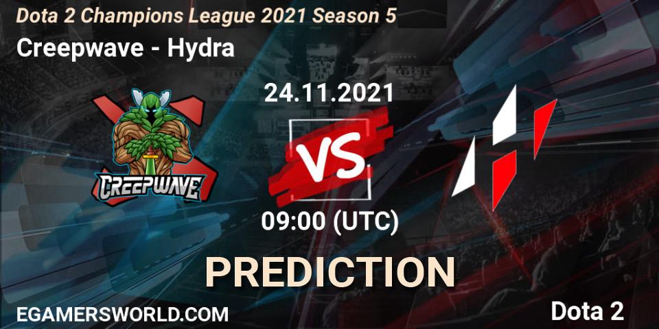 Pronósticos Creepwave - Hydra. 24.11.21. Dota 2 Champions League 2021 Season 5 - Dota 2