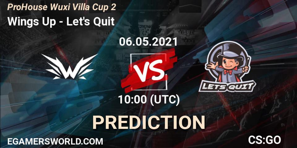 Pronósticos Wings Up - Let's Quit. 06.05.2021 at 11:15. ProHouse Wuxi Villa Cup Season 2 - Counter-Strike (CS2)