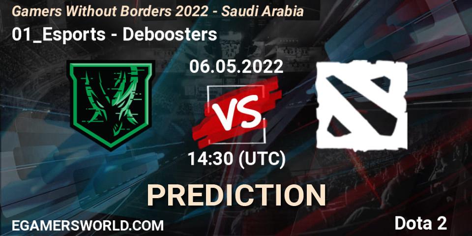 Pronósticos 01_Esports - Deboosters. 06.05.2022 at 15:30. Gamers Without Borders 2022 - Saudi Arabia - Dota 2