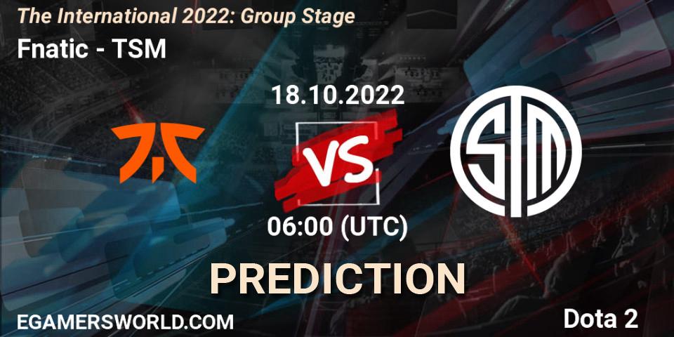 Pronósticos Fnatic - TSM. 18.10.2022 at 07:03. The International 2022: Group Stage - Dota 2