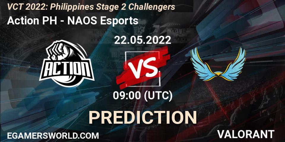 Pronósticos Action PH - NAOS Esports. 22.05.2022 at 10:00. VCT 2022: Philippines Stage 2 Challengers - VALORANT