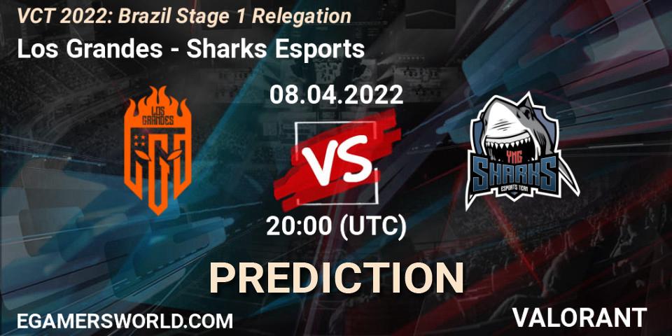Pronósticos Los Grandes - Sharks Esports. 08.04.2022 at 20:15. VCT 2022: Brazil Stage 1 Relegation - VALORANT