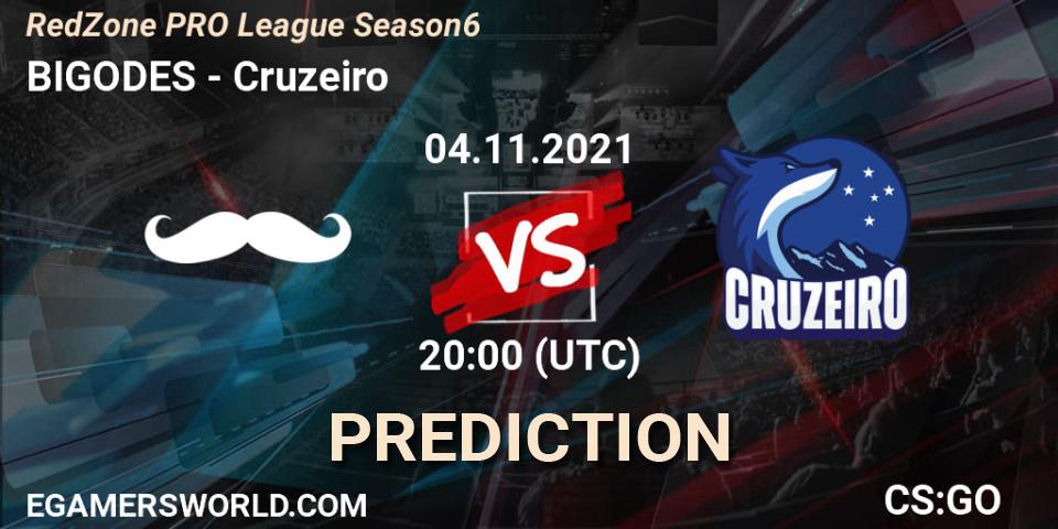Pronósticos BIGODES - Cruzeiro. 04.11.2021 at 20:00. RedZone PRO League Season 6 - Counter-Strike (CS2)