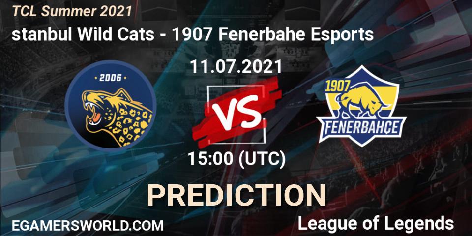 Pronósticos İstanbul Wild Cats - 1907 Fenerbahçe Esports. 11.07.2021 at 15:00. TCL Summer 2021 - LoL