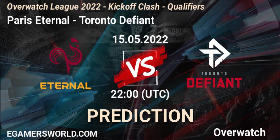 Pronósticos Paris Eternal - Toronto Defiant. 15.05.22. Overwatch League 2022 - Kickoff Clash - Qualifiers - Overwatch