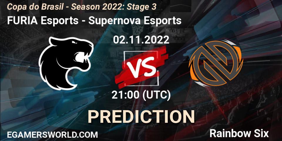 Pronósticos FURIA Esports - Supernova Esports. 02.11.2022 at 21:00. Copa do Brasil - Season 2022: Stage 3 - Rainbow Six