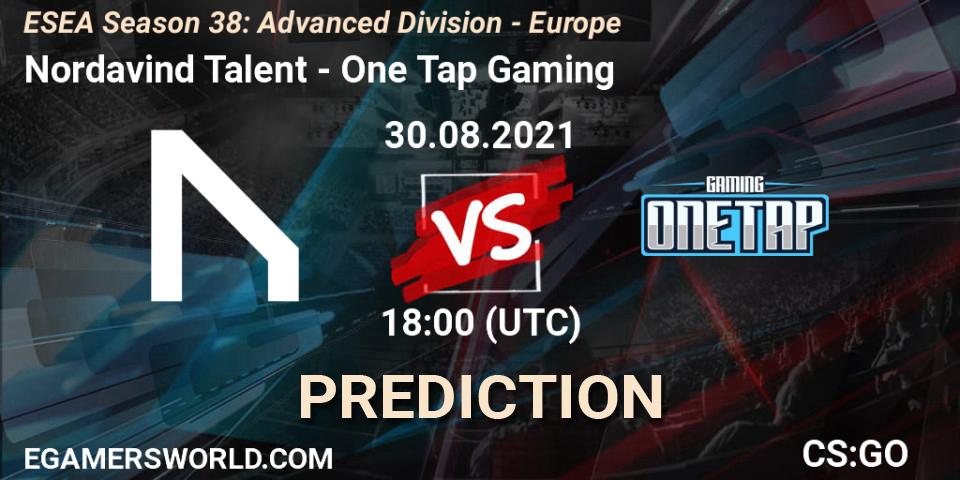 Pronósticos Nordavind Talent - One Tap Gaming. 30.08.2021 at 18:00. ESEA Season 38: Advanced Division - Europe - Counter-Strike (CS2)