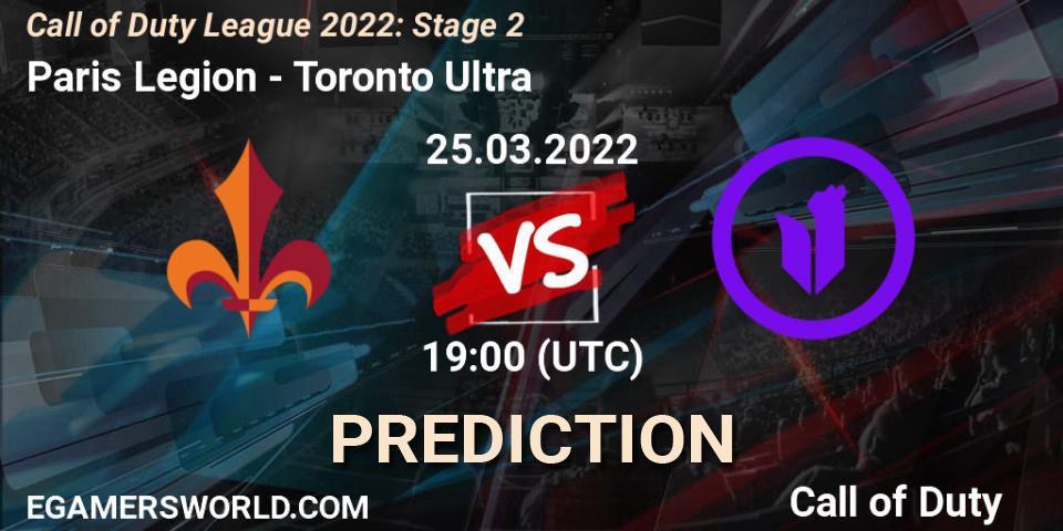Pronósticos Paris Legion - Toronto Ultra. 25.03.22. Call of Duty League 2022: Stage 2 - Call of Duty