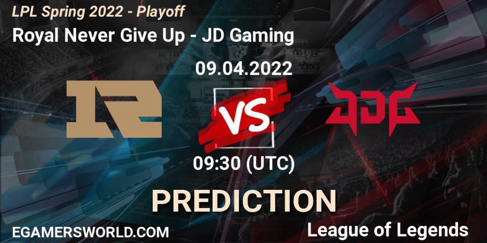 Pronósticos Royal Never Give Up - JD Gaming. 13.04.22. LPL Spring 2022 - Playoff - LoL