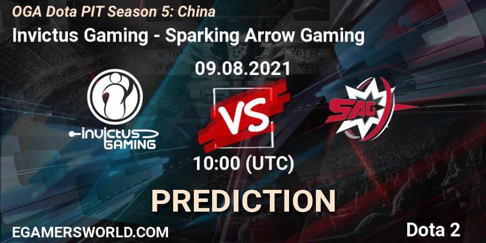 Pronósticos Invictus Gaming - Sparking Arrow Gaming. 09.08.2021 at 09:39. OGA Dota PIT Season 5: China - Dota 2