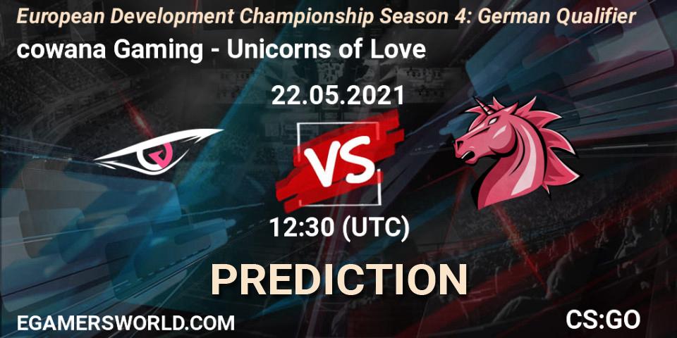 Pronósticos cowana Gaming - Unicorns of Love. 22.05.2021 at 12:30. European Development Championship Season 4: German Qualifier - Counter-Strike (CS2)