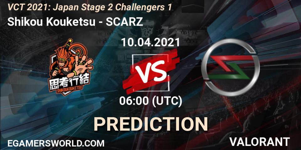 Pronósticos Shikou Kouketsu - SCARZ. 10.04.2021 at 06:00. VCT 2021: Japan Stage 2 Challengers 1 - VALORANT