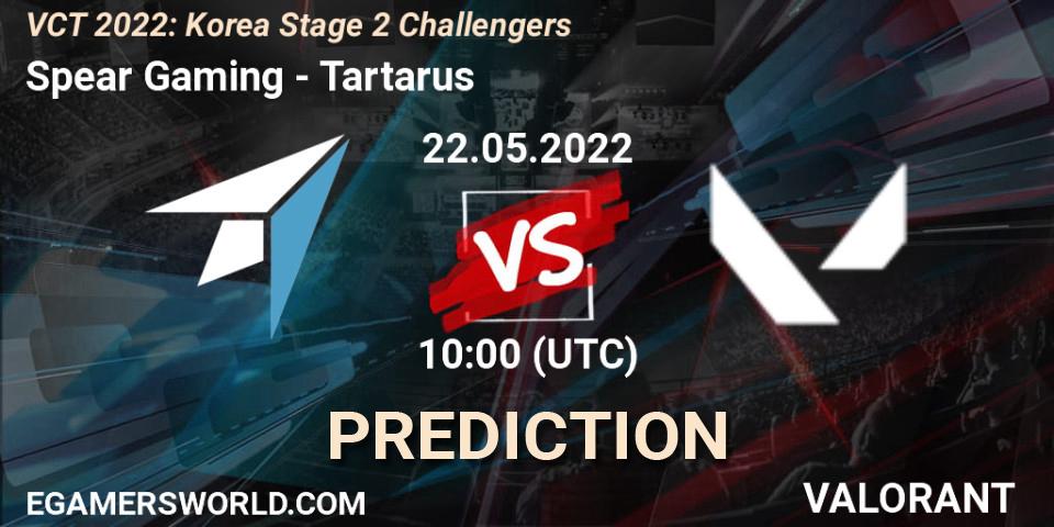 Pronósticos Spear Gaming - Tartarus. 22.05.2022 at 10:00. VCT 2022: Korea Stage 2 Challengers - VALORANT
