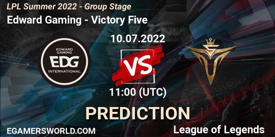 Pronósticos Edward Gaming - Victory Five. 10.07.22. LPL Summer 2022 - Group Stage - LoL