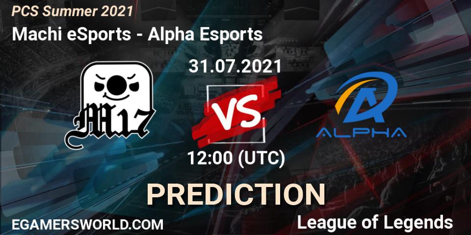Pronósticos Machi eSports - Alpha Esports. 31.07.21. PCS Summer 2021 - LoL