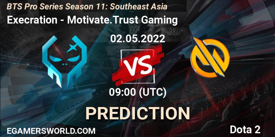 Pronósticos Execration - Motivate.Trust Gaming. 02.05.2022 at 07:12. BTS Pro Series Season 11: Southeast Asia - Dota 2