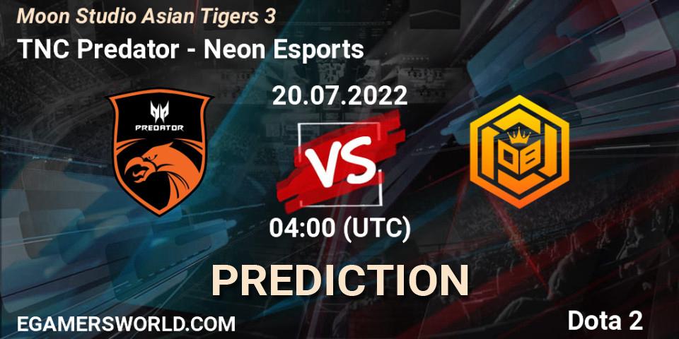 Pronósticos TNC Predator - Neon Esports. 20.07.2022 at 04:00. Moon Studio Asian Tigers 3 - Dota 2