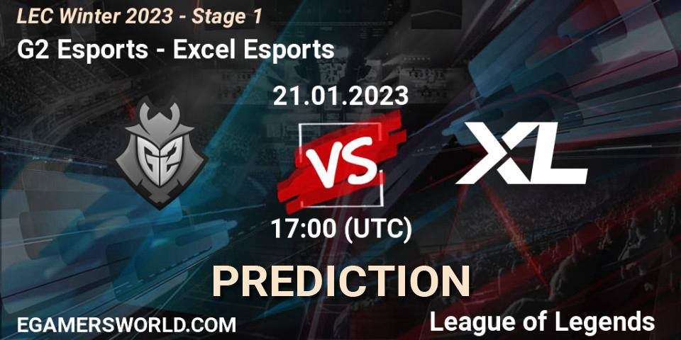 Pronósticos G2 Esports - Excel Esports. 21.01.23. LEC Winter 2023 - Stage 1 - LoL