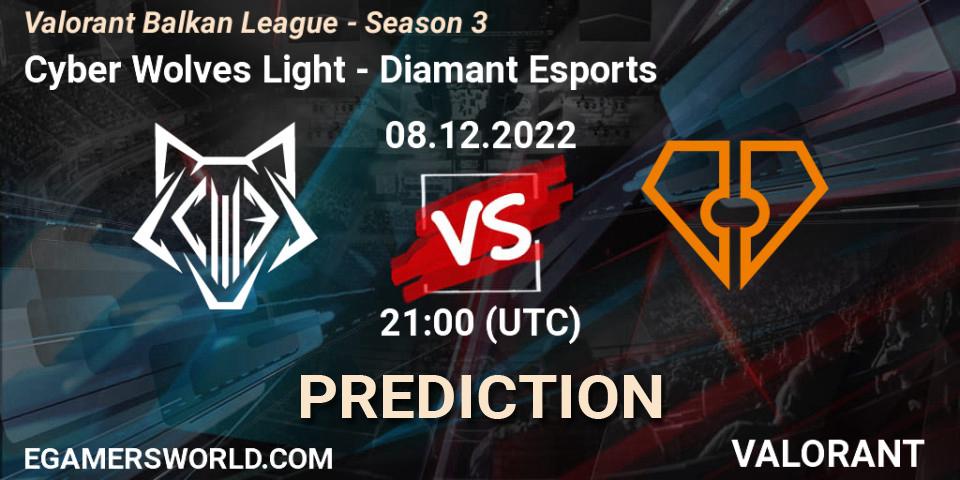 Pronósticos Cyber Wolves Light - Diamant Esports. 08.12.22. Valorant Balkan League - Season 3 - VALORANT