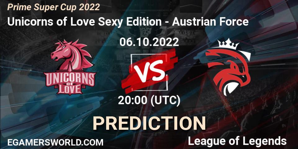 Pronósticos Unicorns of Love Sexy Edition - Austrian Force. 06.10.22. Prime Super Cup 2022 - LoL