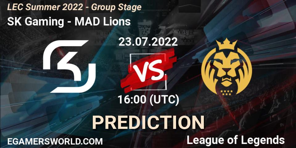 Pronósticos SK Gaming - MAD Lions. 23.07.2022 at 16:00. LEC Summer 2022 - Group Stage - LoL